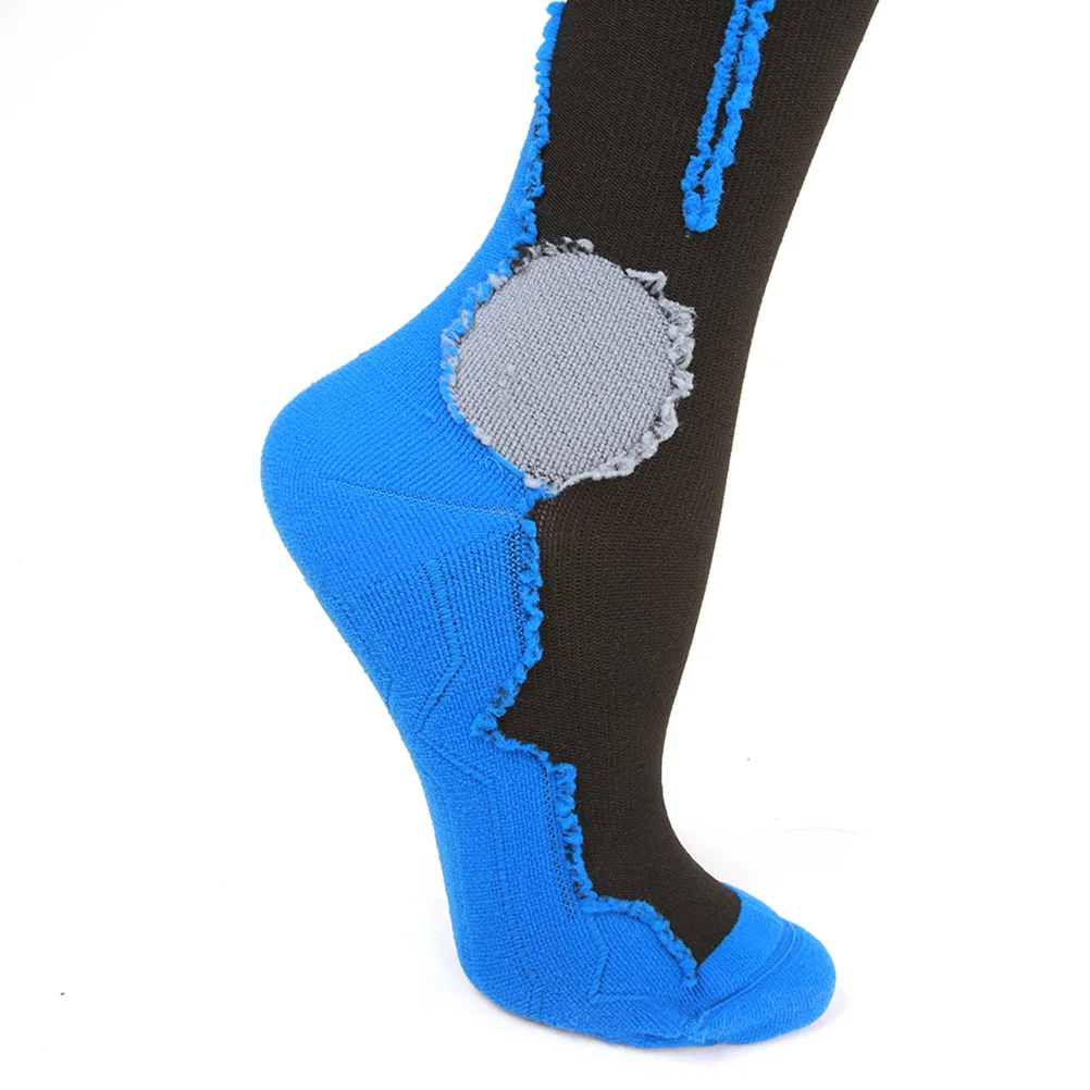 

1Pair Compression Socks Running Breathable Stockings Blue L Xl Size Support Varicose Veins Marathon Leg Protector Pressure Sock