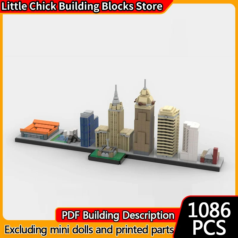 

City Street View Model MOC Building Bricks Cleveland Ohio Skyline Modular Technology Children Holiday Gifts Assemble Toys Suit