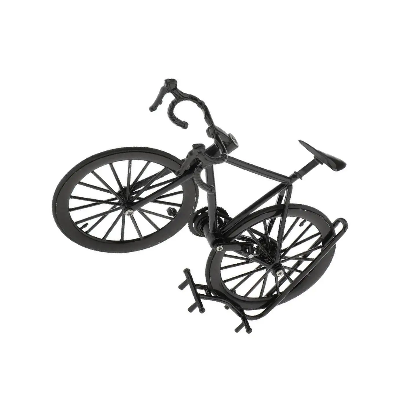 Modelo de bicicleta fundida em liga escala 1/14, brinquedos de bicicleta artesanais amarelo