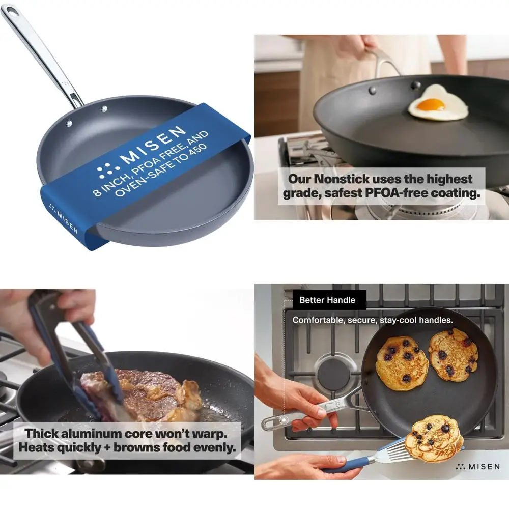 

8-дюймовая сковорода с антипригарным покрытием — сковорода премиум-класса для приготовления мяса, овощей, яиц и многого другого — прочная и долговечная сковорода с Ex