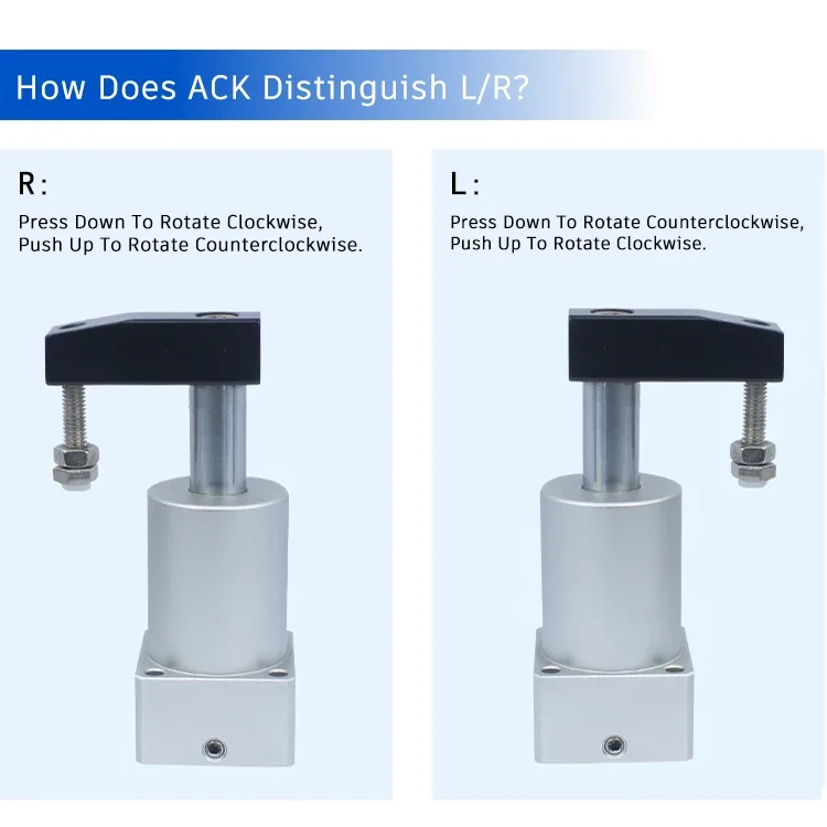 Small ACK Pneumatic Angle 90 180 Degree Downward Pressure Clamping Rotary Cylinder SRC25/32/40/50/63R-L