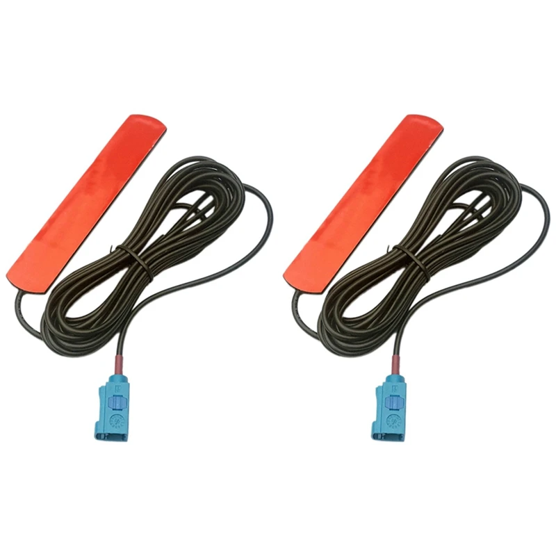 2X For BMW Cic Nbt Evo Combox Tcu Mulf Bluetooth Wifi Gsm 3G Fakra 1.5M Antenna Ariel Red