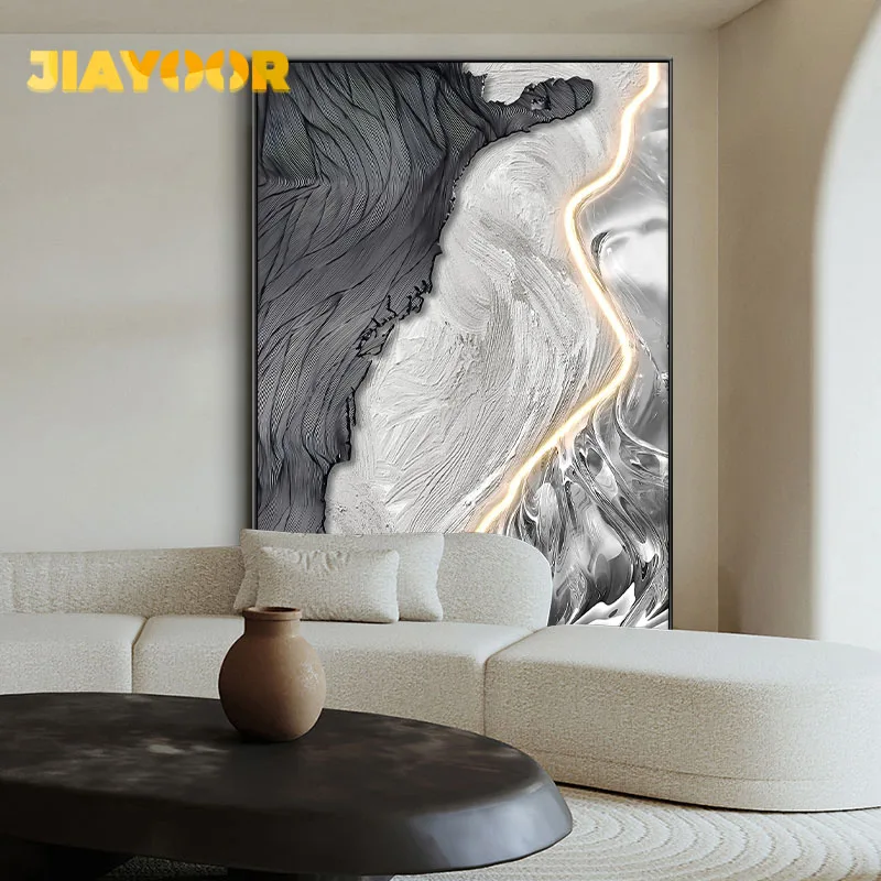 

Modern Light Luxury Entrance LED Decorative Painting Home Decoration Living Room Bedroom Sofa Background Corridor Mural Light