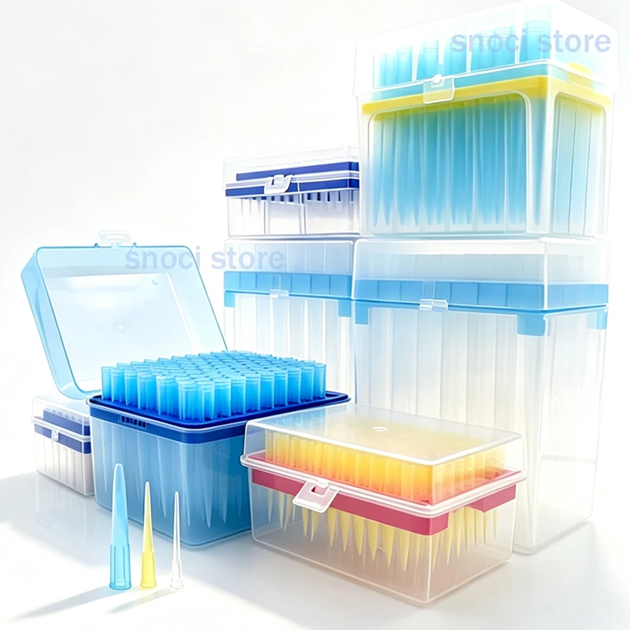 1 Set Lab Pipette Tips PP Sterilize Universal Plastic Pipette Tips With box Precision Liquid Transfer, Laboratory Applications