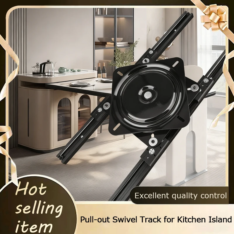 

Heavy Duty Swivel And Extension Slide Rail System For Kitchen Island Pull Out Table Bistro Bar Hardware Fitting Mechanism