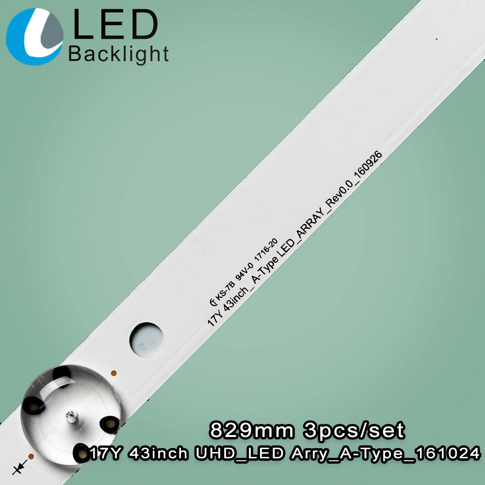 3Pcs/set 43in 829mm LED Backlight TV Strip for LIG 43UJ 7led LC43490059A LC43490063A 43LH515V 43LJ510V 43LJ5150 43LJ541V 43LJ550