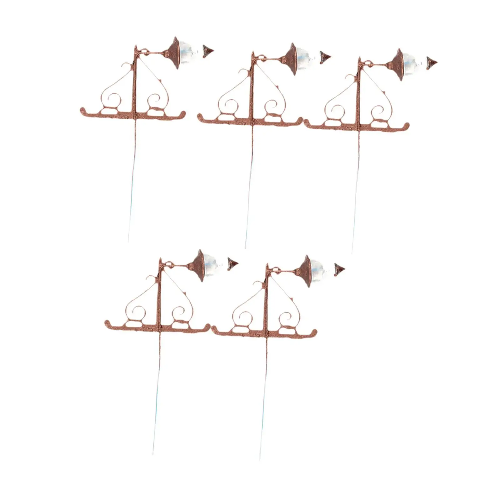 5 stuks miniatuur wandverlichting schaal 1:87 met warm wit licht LED-wandlampen modelaccessoires voor scène miniatuurlandschappen