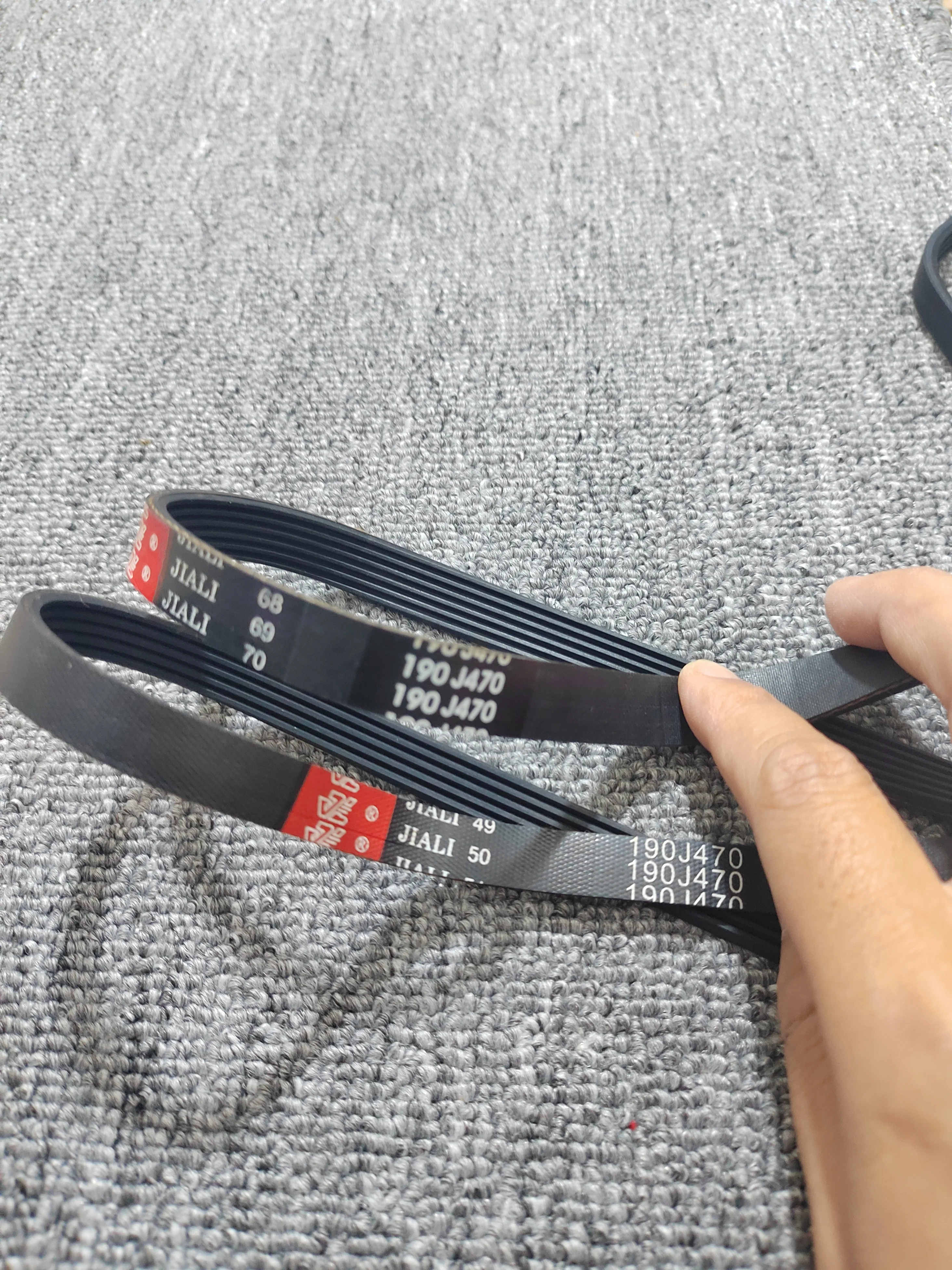 2pcs Rubber multi-groove belt 190J470 for treadmill and lawn mower 4/5/6/7/8/9/10/12/15ribs PJ Peak Matrix: 2.34MM