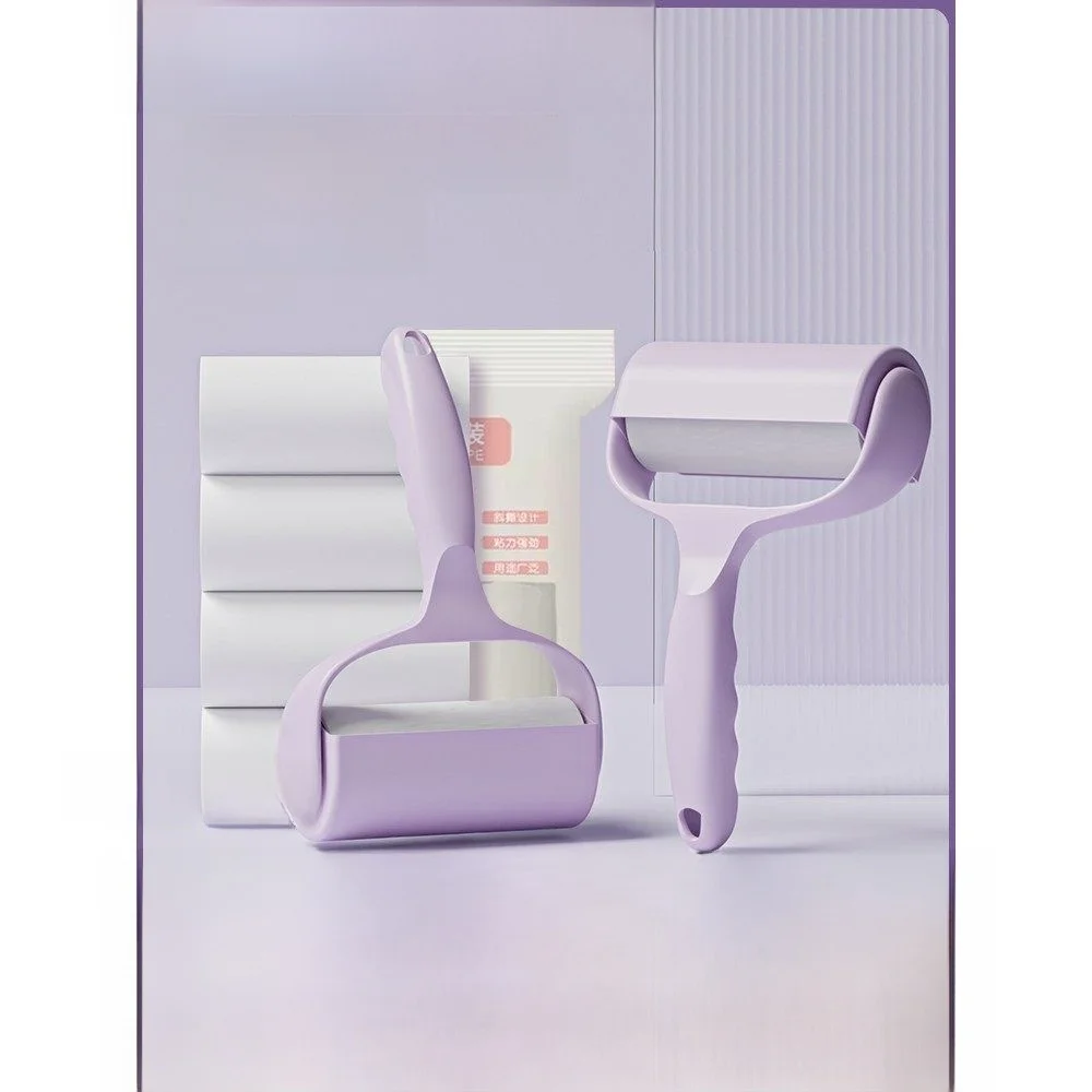 

Purple Heart Adhesive Hair Remover Roller Paper Tearing Hair Removal Dust Cleaning Clothes Rolling Wheel Plastic Material