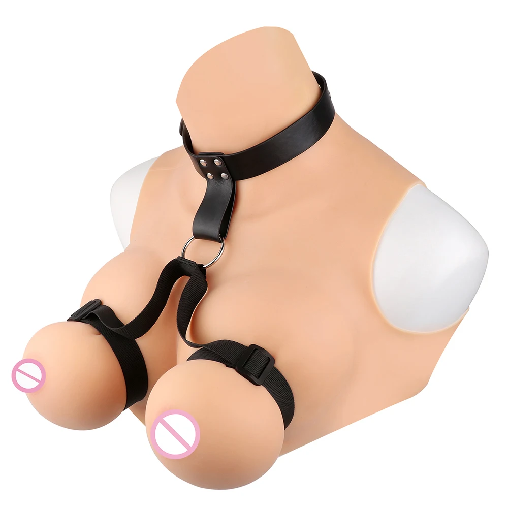 QKKQ ウェアラブルレザー＆ポリエステル製バストベルト、セックスブラストラップオン、バストベルト、チェストバインド、ブレストボンデージ、BDSMゲーム、セクシーアクセサリー