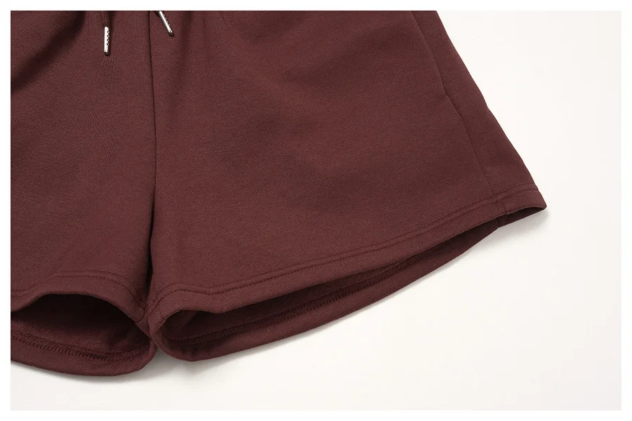 Neue Mode Damen Winter Fleece Pullover 2-teiliges Set Lässiger Kurzer Mantel mit Kapuze Reißverschluss Sport-Trainingsanzug Jogginghose Fitness-Set – Detail 37