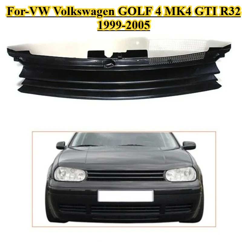 

NONGSHI Black Car Grill Front Hood Grille for-VW Volkswagen GOLF 4 MK4 GTI R32 1999-2005 2004 2003 2002 2001 1J0853655G (black)