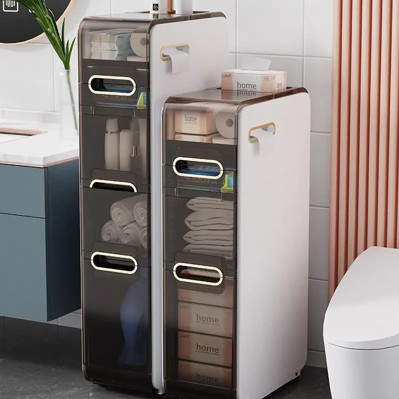 Toilet storage rack, toilet crevice cabinet, bathroom trolley rack, floor to floor crevice, toilet edge