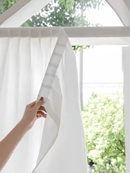 White scratch resistant white non perforated Hook And Loop Fastener curtain for living room and store anniversary decoration