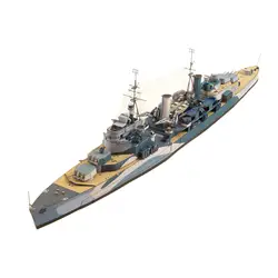 1:400 Scale Model 3D Puzzle Boat Light Cruiser Handmade Unfinished Sailboat Ship for Shelf Desktop Decor Boy Toy Birthday Gift