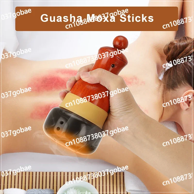 Wormwood Therapy Massager Hot Flat Stone Warm Moxibustion Pot Skin Scraping Massage Whole Body Back Scraping Moxa Stick