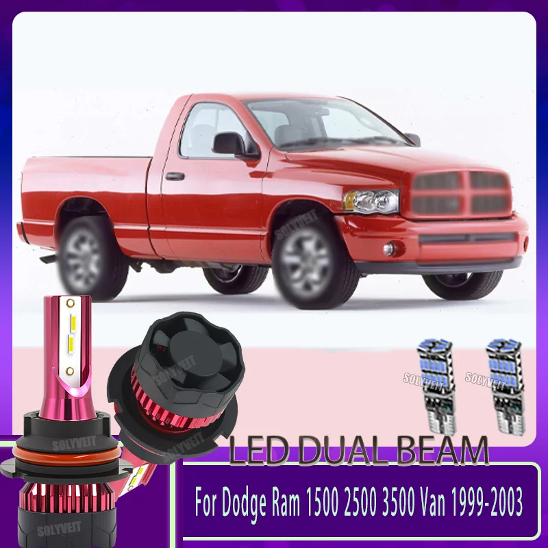 

Professional Performance Car Headlight LED 9007/HB5 Dual High Low Beam For Dodge Ram 1500 2500 3500 Van 1999 2000 2001 2002 2003