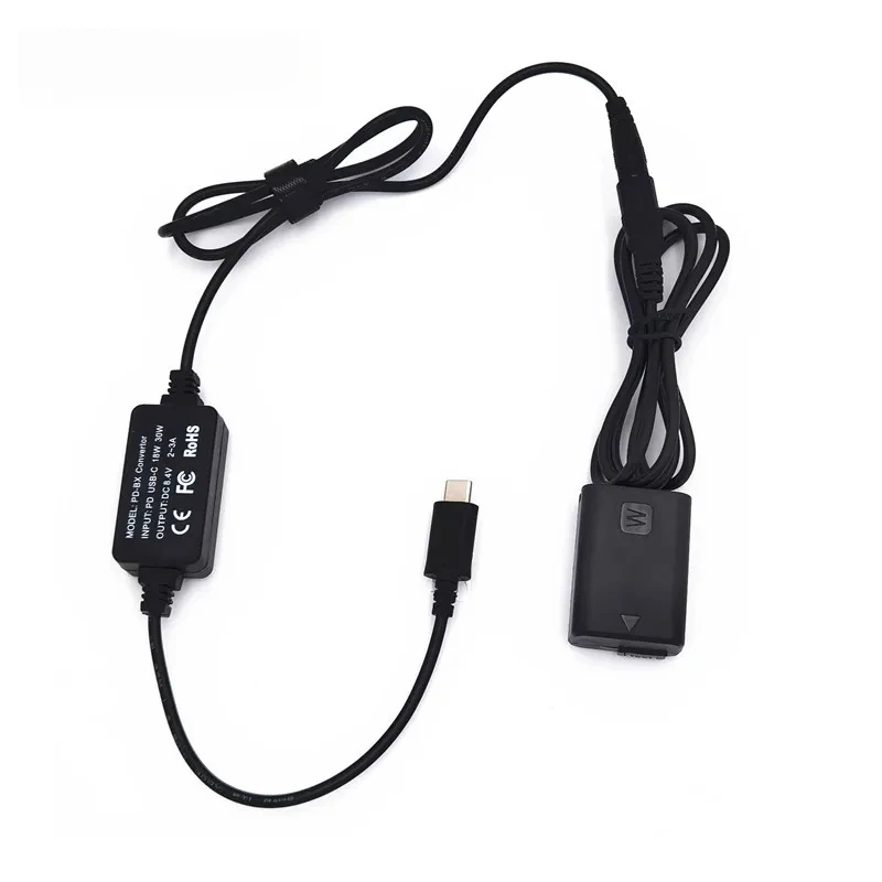 10 Uds PW20 acoplador CC NP FW50 DummyUSB C juego de adaptador de corriente alterna para Sony Alpha A6500 A6400 A6300 A7 A7II A7RII A7SII A7S2 A7R A7R2