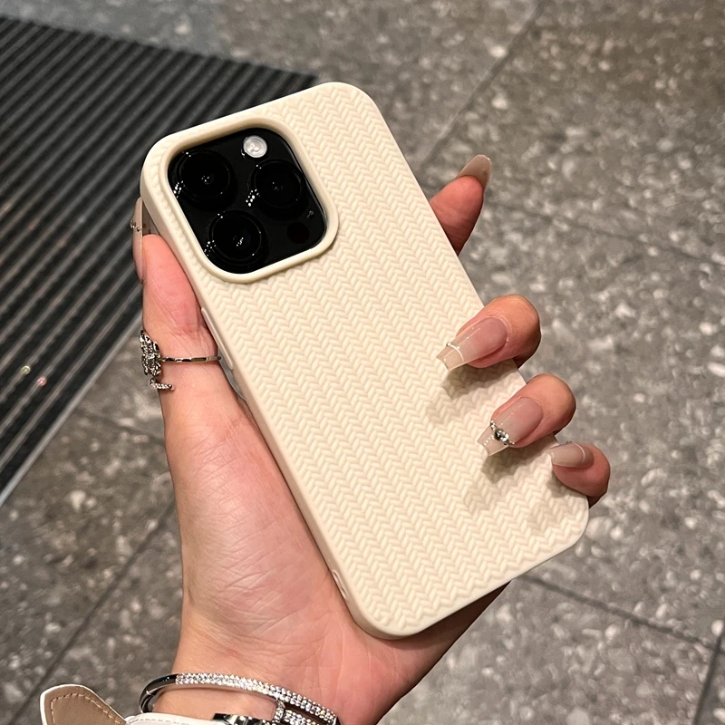 

Luxury Knitting Grain Phone Case For iPhone 11 12 13 14 15 Pro Max Plus X Xs Max XR Bumper Soft Silicone Cases Cover new 2024