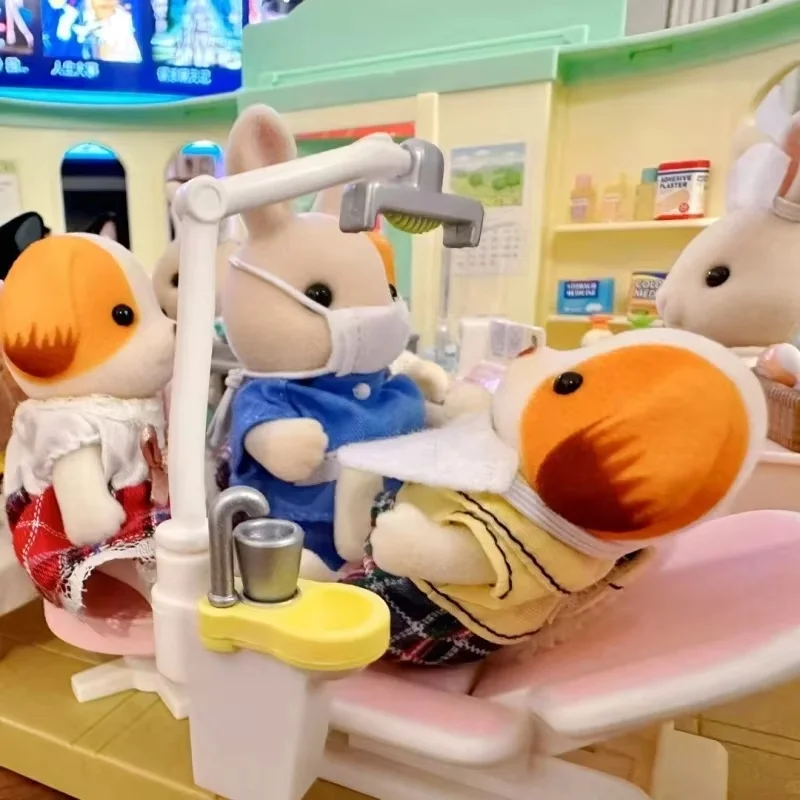Sylvanian Families Clinique Ensemble Anime Figure Kawaii Enfants Ensemble Pour Jouer Maison Jouets Cadeau D'anniversaire Pour Enfants Jouets Pratique Cadeaux
