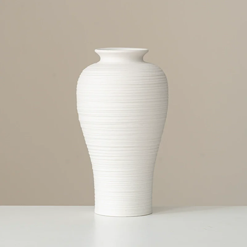 

Ceramic Vases White Round Design Handmade Terracotta Flower Pot Home Decor Christmas Decoration