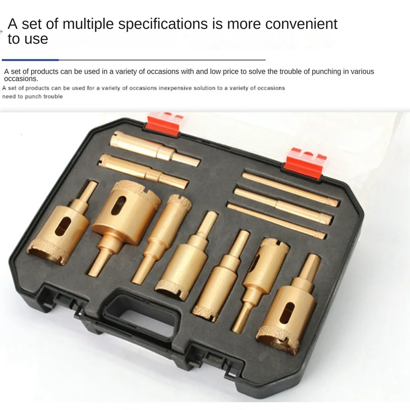 

High Quality-Brazing Hole Opener Set Multi-Purpose Drilling Bit Hole Saw Set Hand Tools Are Suitable For Marble Tiles Glass, Etc