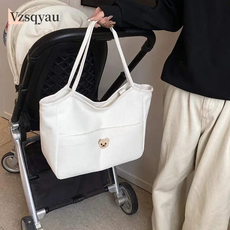 

New Korean Mommy Bag Multi-functional Handbag Fashion Shoulder Bag Outdoor Lightweight Canvas Mother and Baby Diaper Bags Gifts