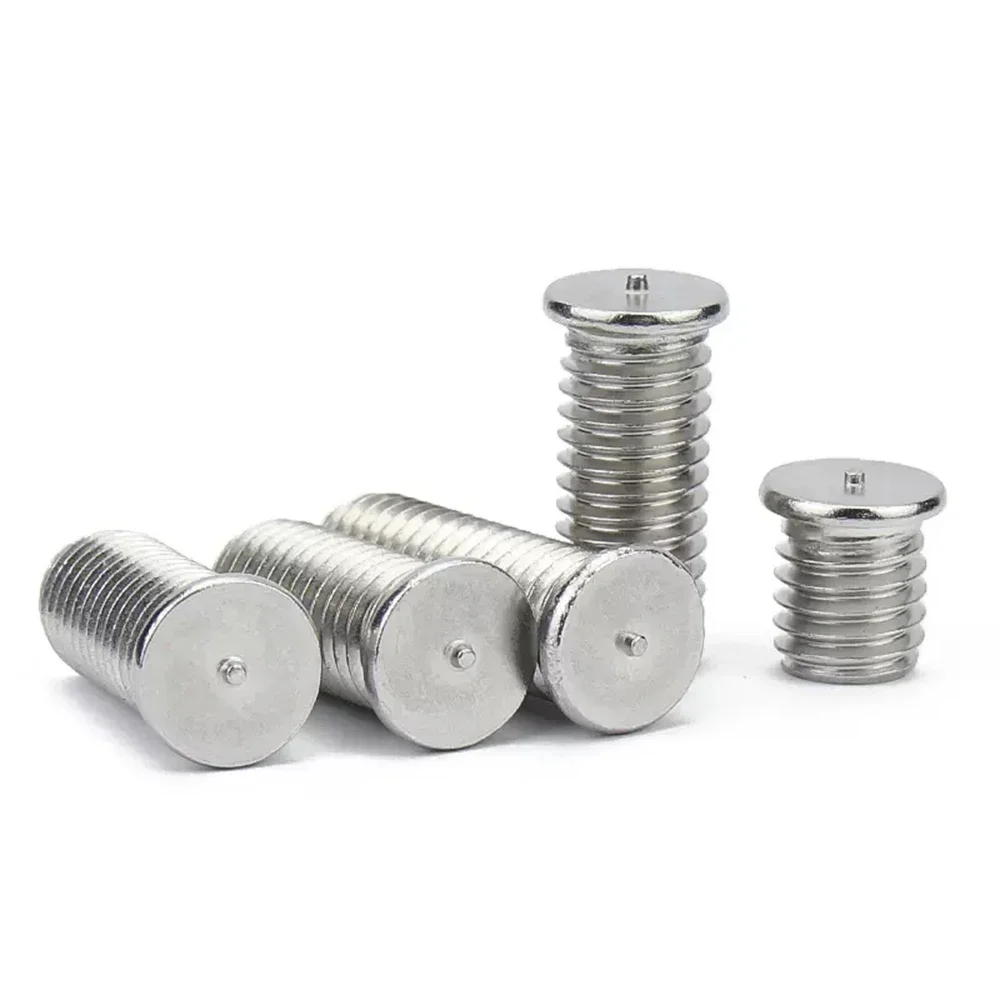 20 Pcs-200 Pcs 201 Stainless Steel Stud Spot Welding Screw Welding Spot Bolt M3 M4 M5 Length 6/10/12/16/18/22/25/30/35/40/45mm