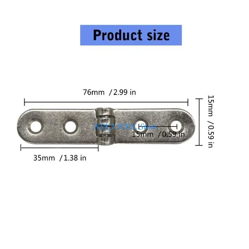 L8RC Set Of 2 Rustproof Folding Hinges with Easy Mounting Heavy Duty Door Hinges Upgrades for Cabinets & Decorative Furniture