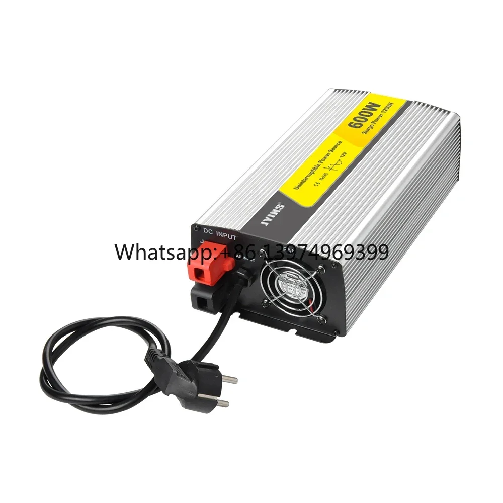 600W 12V 24V DC to AC 110V 220V Pure Sine Wave Single Output Power Inverter with Charger 50/60Hz 91% Efficiency