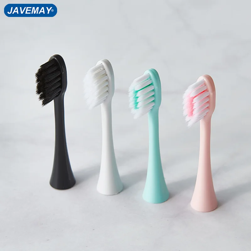 4 pçs escova de dentes elétrica cabeça sonic cabeça escova de dentes lavável branqueamento cabeças para javemay j210