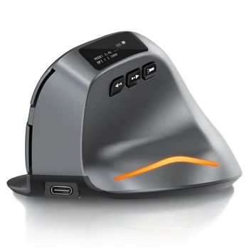 Lefon 블루투스 버티컬 마우스, 무선 인체공학 마우스, OLED 화면, RGB USB 광학 충전식 마우스, PC 노트북 게임용