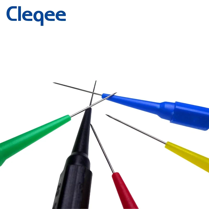 Imagem -03 - Cleqee P5007 10 Peças Sondas de Teste de Multímetro Sondas Traseiras Agulhas de Perfuração de Isolamento com Soquete de mm Kit de Ferramentas de Carro de Acupuntura 30v