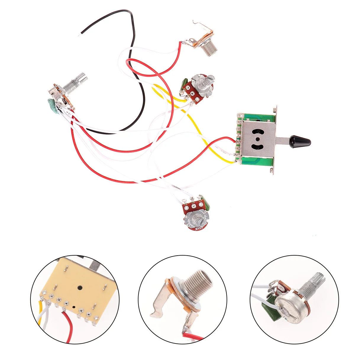 

Premium Guitar Circuit Wiring Five-Speed Switch Socket Black Electric Guitar Supplies Replacement Kit Bass Pickup