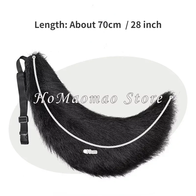 9cm adjustable belt fox wolf simulation tail angry animal tail role-playing props fox tail cat party Halloween anime accessories