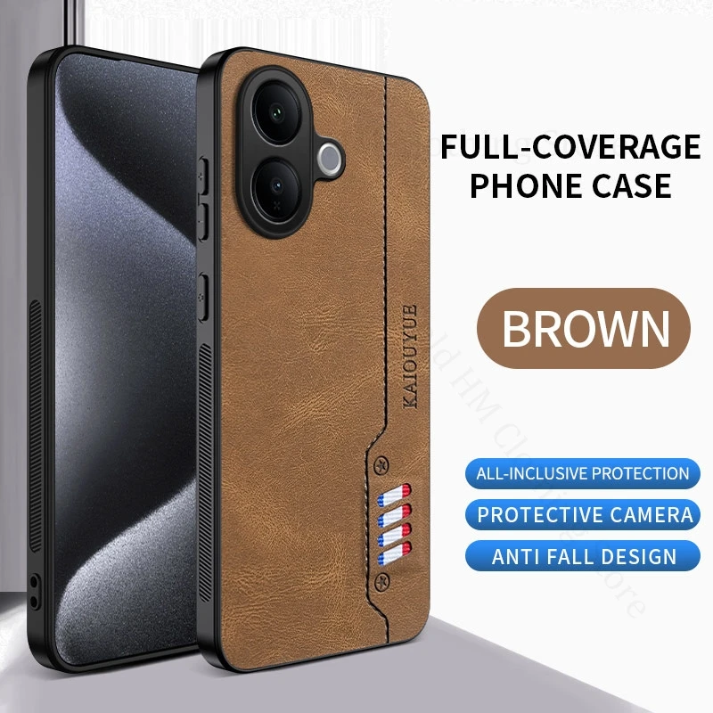 

For vivo V60 Lite Luxury Nappa Leather Protector Phone Case For Vivo Y21D Y31 5G Soft Silicone Bumper Cover For VIVO Y400 Pro 5G