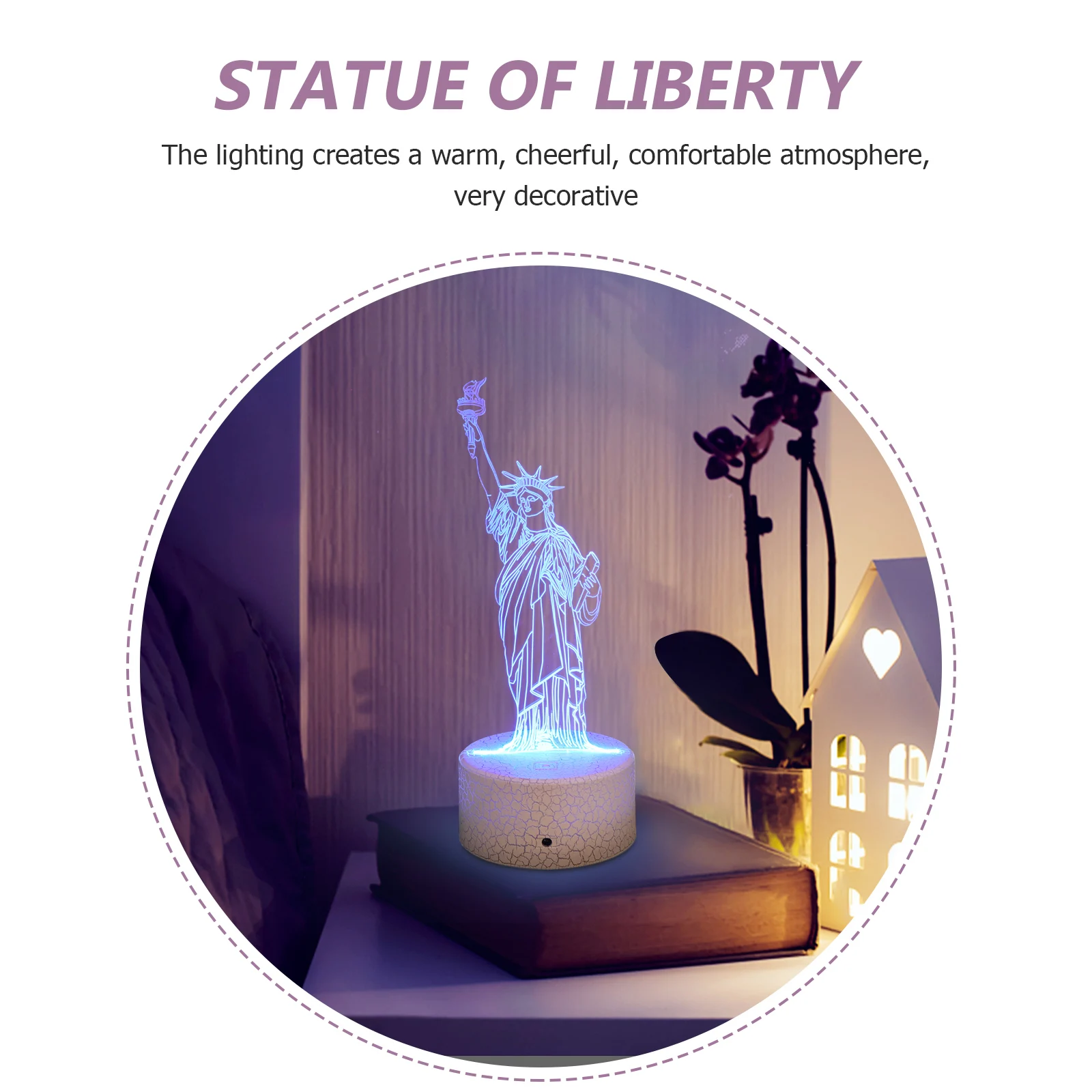 LED kleine tafellamp 3D Touch USB opladen veelkleurig vrijheidsbeeld nachtlampje voor slaapkamer woonkamer decor