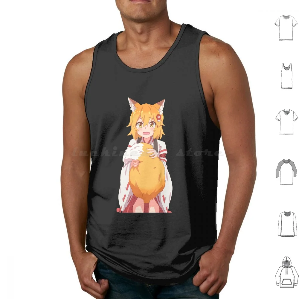 ? Adorable Senko ( Sewayaki Kitsune No Senko-San ) ? Tank Tops Print Cotton Senko Senko San Shiro Sora Nakano Kuroto