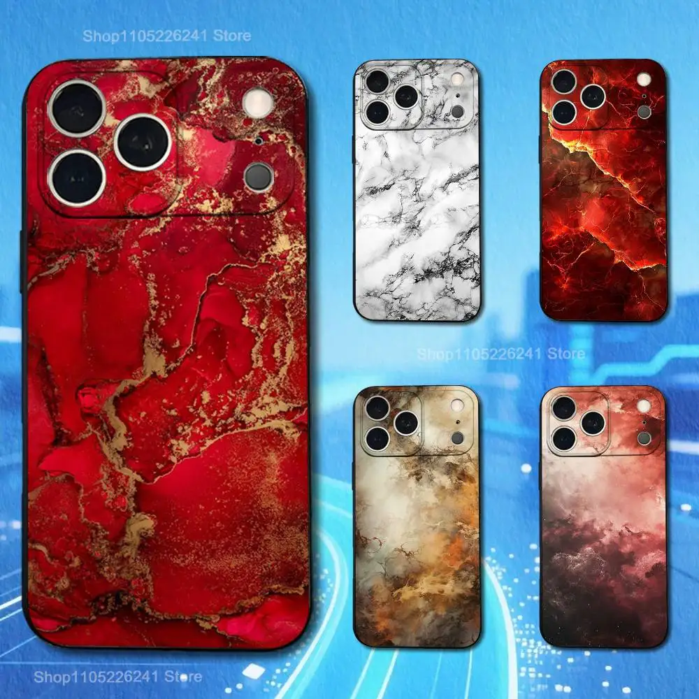 

Cool Pattern Marble Art Phone Case For iPhone 17,16,15,14,13,12,11,Plus,Pro Max,XS,X,XR,SE,Mini,8,7,Soft Silicone Black