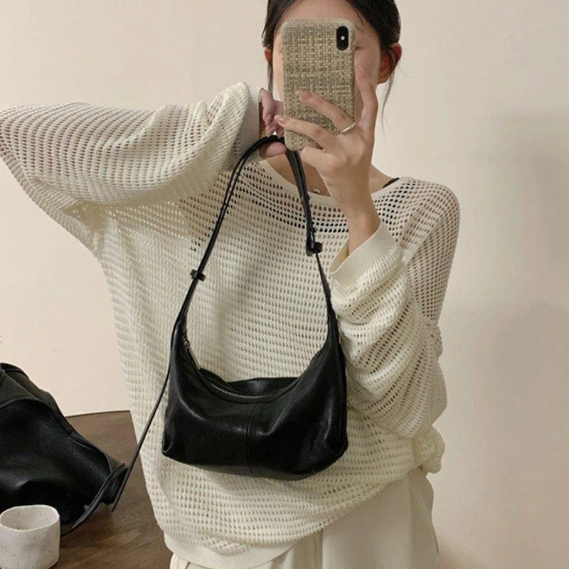 

Женская сумка из натуральной кожи, сумка через плечо и кошелек из воловьей кожи премиум-класса, 2025 г., модная маленькая кожаная сумка на плечо