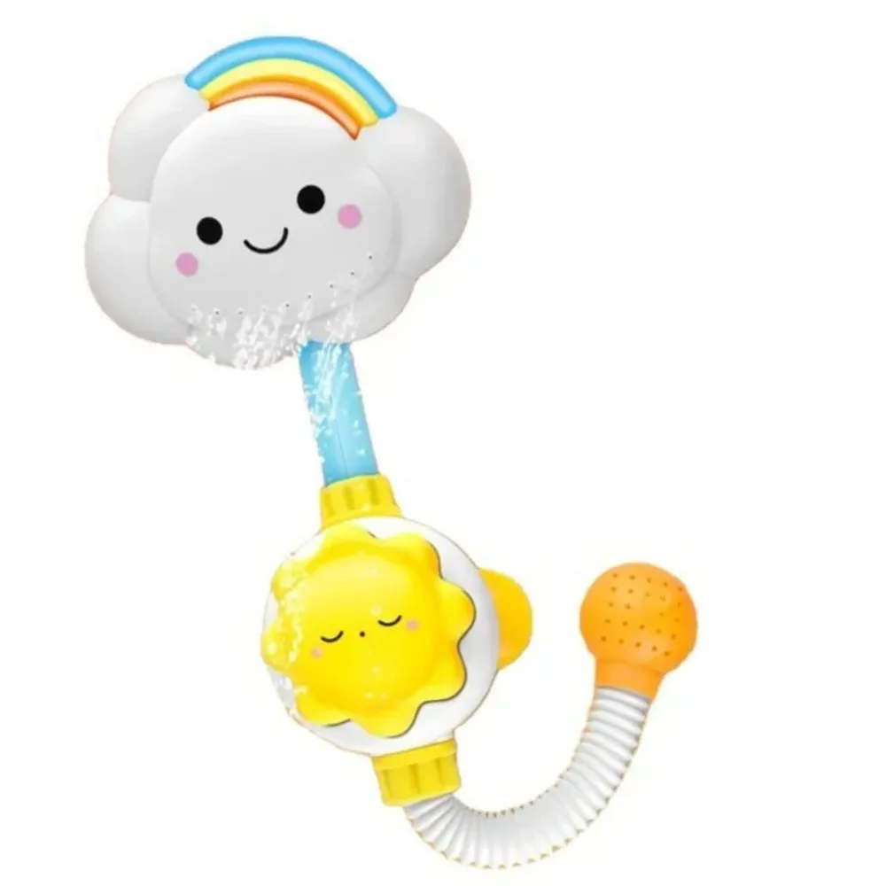 

Cute Plastic Bath Toys Rainbow Clouds Blue Faucet Shower Squirting Sprinkler Children