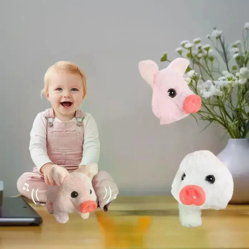 لعبة خنازير كهربائية مقلدة من القطيفة الواقعية يمكن المشي على النباح ألعاب الحيوانات الأليفة الإلكترونية هدايا لطيفة للأطفال #6