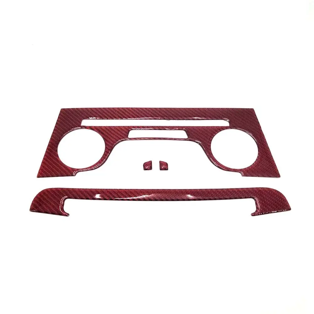 Red Carbon Fiber Center Console A/C Panel Cover Trim For Dodge Charger 2011-2014