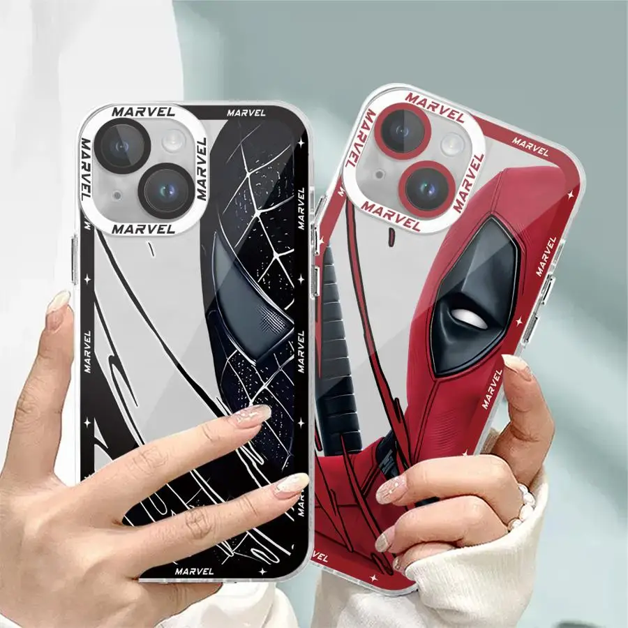 Marvel Spiderman Deadpool Case for Motolora Moto G73 G72 G22 G52 G71 G32 Edge 40 5G Transparent Soft Phone Cover