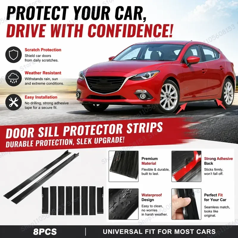 For Mazda 3 BM BN BP 2017–2026 Aerodynamic Side Skirt Extension Lip Racing Spoiler Kit Sport Upgrade Body Styling Trim