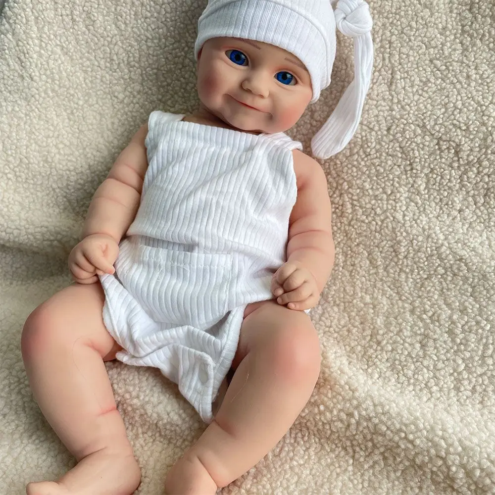 20 Inch 4kg Lifelike Heavy Silicone Reborn Dolls Blue Eyes Handmade Painted/Unpainted Newborn Baby Girl Birthday Gift Collection