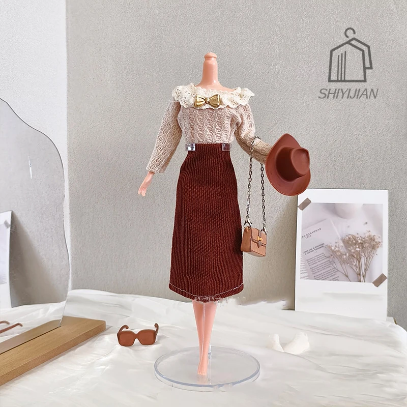 Neue 30 cm Puppe Spielzeug Kleidung Zubehör Retro Kleid Mode Prinzessin Puppe Rock Set Für Ihre BB 1/6 BJD Puppen täglichen DIY Dress Up