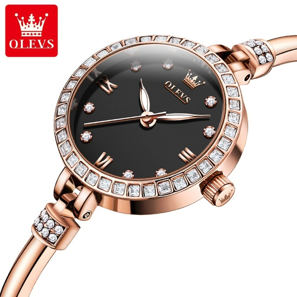 

OLEVS 5585 Fashion Quartz Watch Gift Round-dial Stainless Steel Watchband