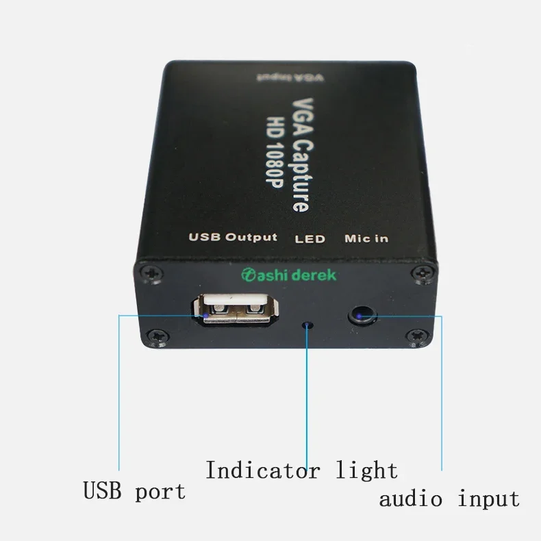 1080P VGA Capture Card USB2.0 Output VGA Signal Input Independent Audio Inout No Power Required Module Drive-free No Plug-in