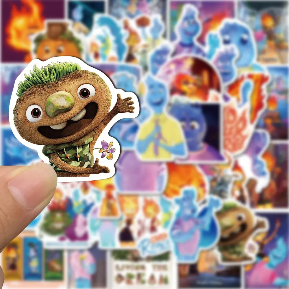 10/30/50pcs Disney Movie Movie Elemental Cartoon Stickers Cute Waterproof Decals for Kids Toys Laptop Phone Decoration Sticker